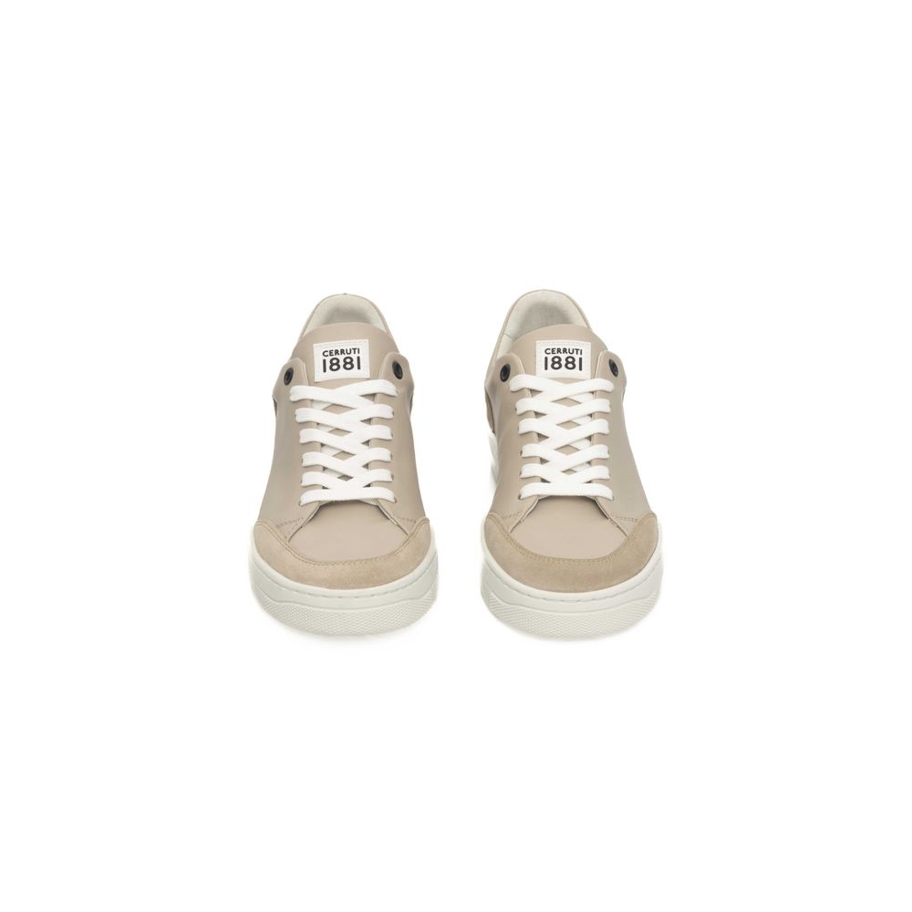 Zapatillas de piel color beige para mujer