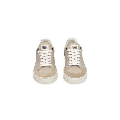 Zapatillas de piel color beige para mujer