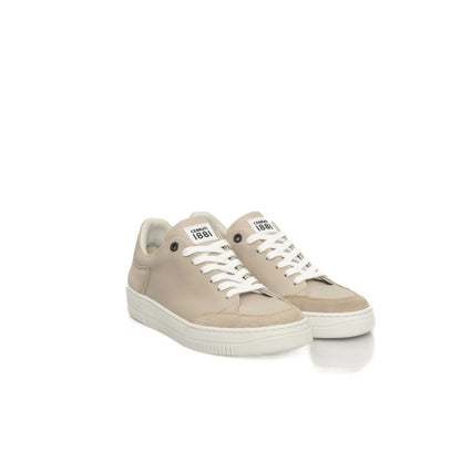 Zapatillas de piel color beige para mujer