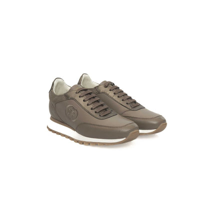 Zapatillas de piel color beige para mujer