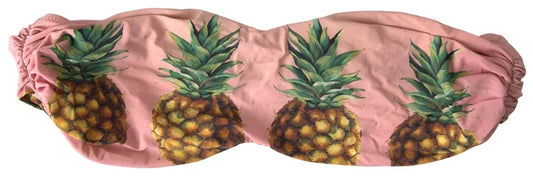 Traje de baño de bikini con parte superior de playa con estampado rosa