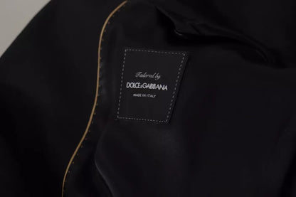 Chaqueta tipo blazer de poliéster de color negro con botonadura sencilla