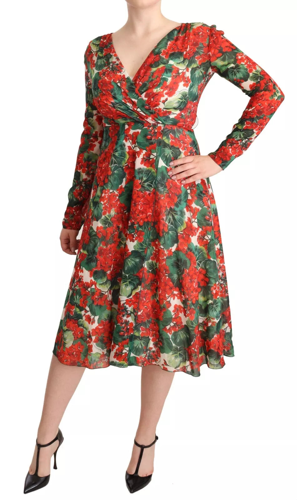 Vestido con estampado de portofino multicolor