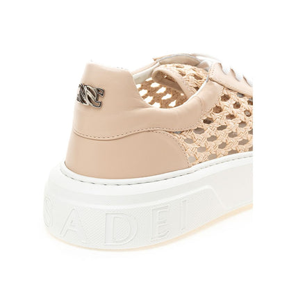 Zapatillas Casadei Chic de piel beige