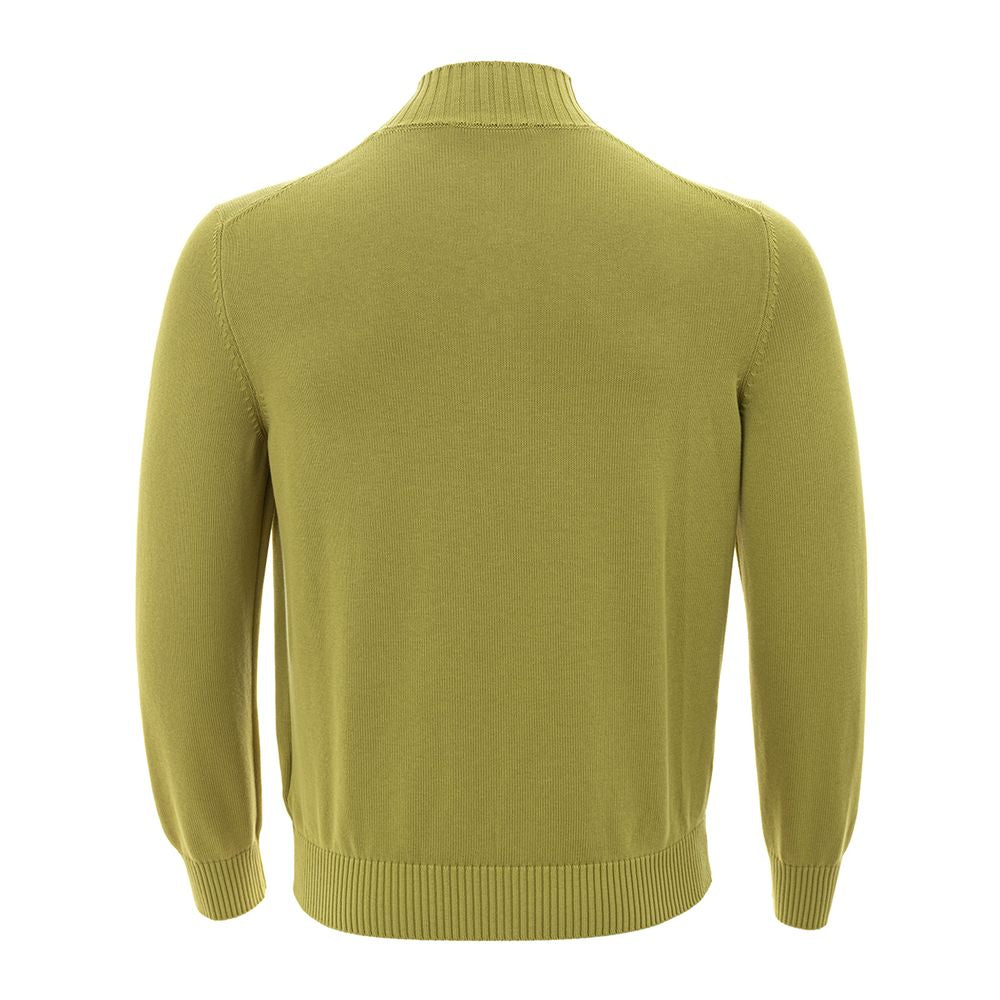 Elegant Green Cotton Cardigan for Men