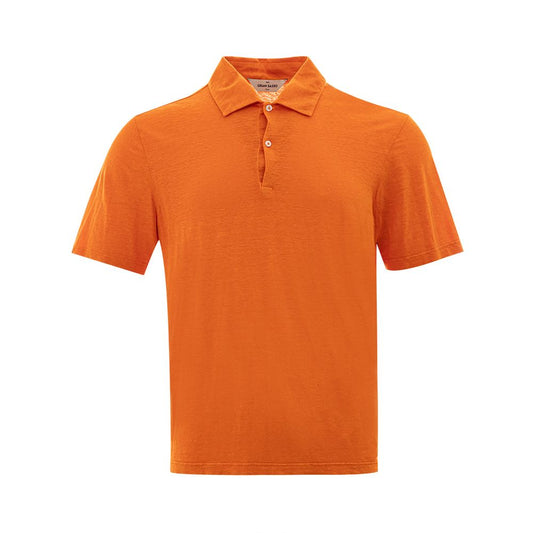 Elegante Polo de Lino Naranja