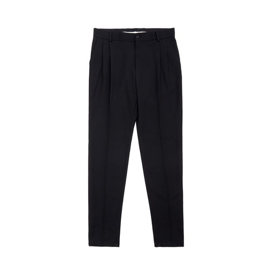 Elegantes pantalones negros de poliéster para hombre