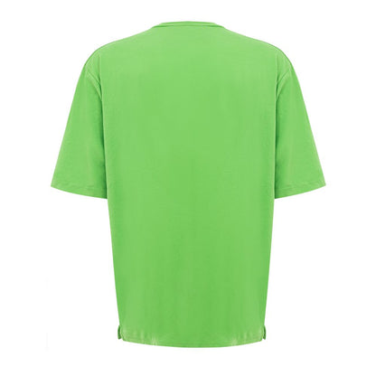 Camiseta de algodón verde eléctrico para hombre