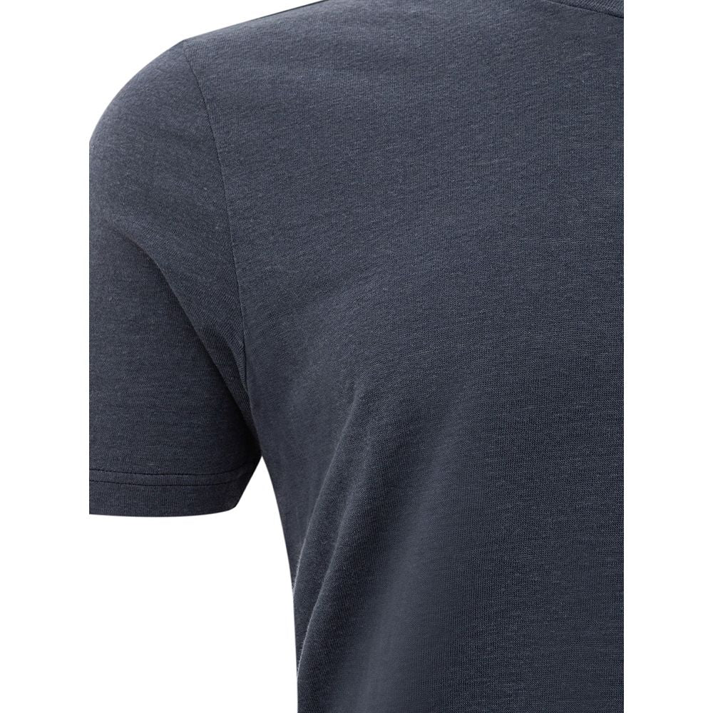 Camiseta elegante de algodón gris Gran Sasso