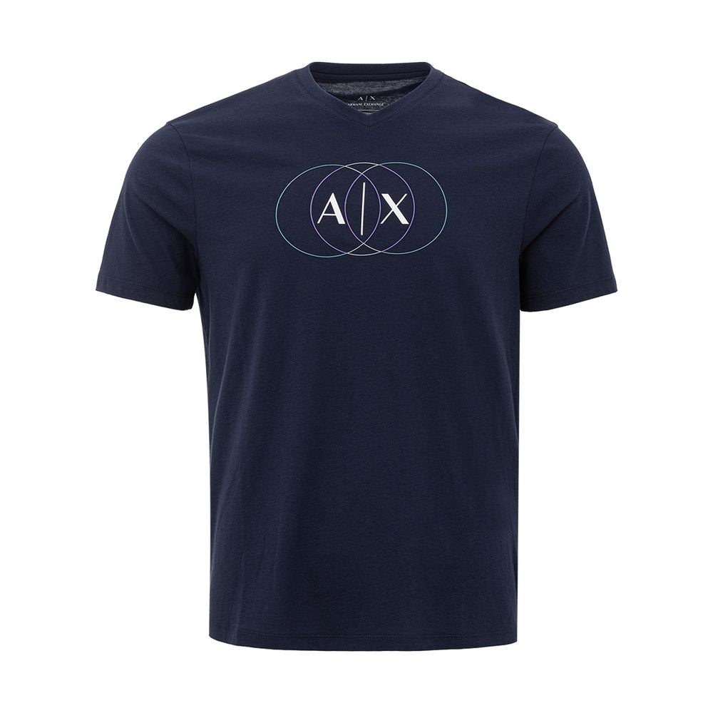 Camiseta elegante de algodón azul para hombre