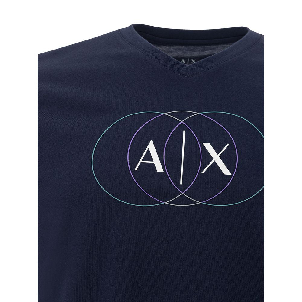 Camiseta elegante de algodón azul para hombre