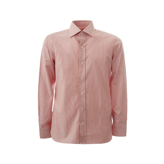 Elegante camisa rosa de algodón para hombre