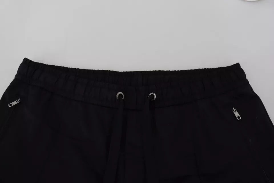 Pantalón de jogging negro de algodón elástico