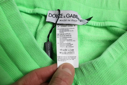 Pantalones deportivos elásticos de algodón verde neón