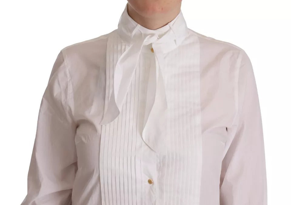 Camisa formal de manga larga con cuello de algodón blanco