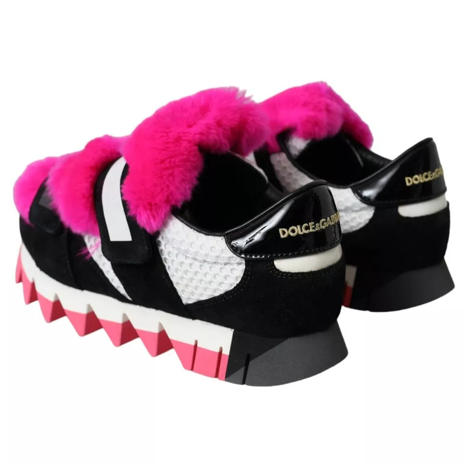 Zapatillas deportivas elásticas de neopreno con diseño de tiburón en color negro y rosa