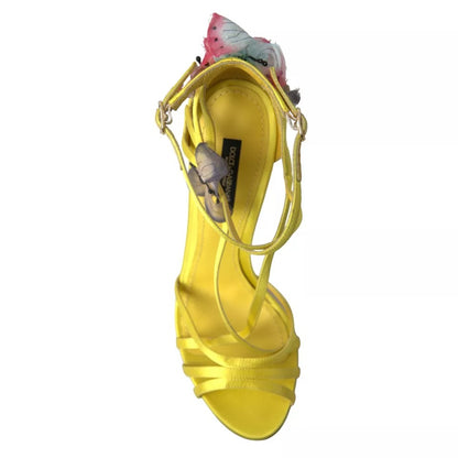 Yellow Butterfly Applique Sandals Shoes