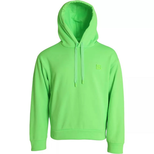 Sudadera con capucha y logotipo verde neón