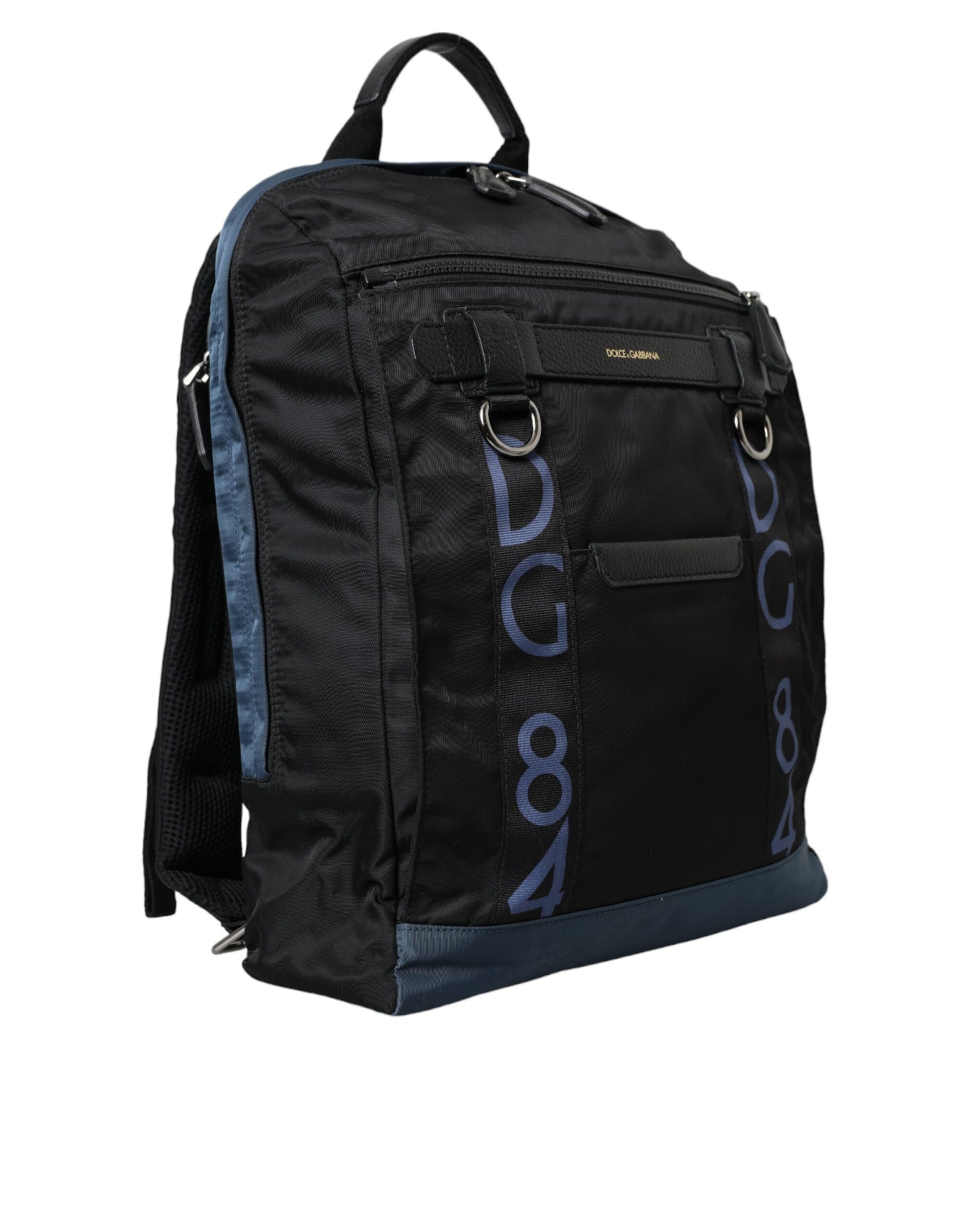 Black Nylon DG Logo School Backpack Men Bag