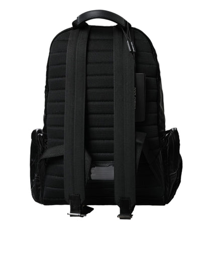 Black Patent Leather Logo Plaque Backpack Bag