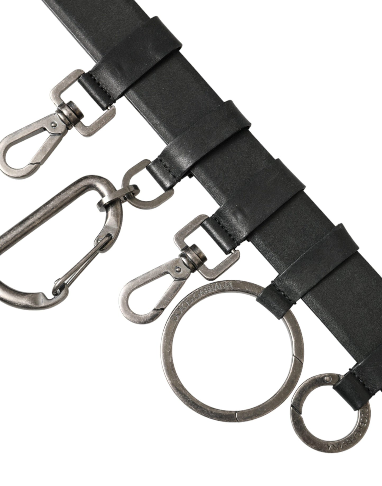 Black Calf Leather Silver Metal Buckle Belt