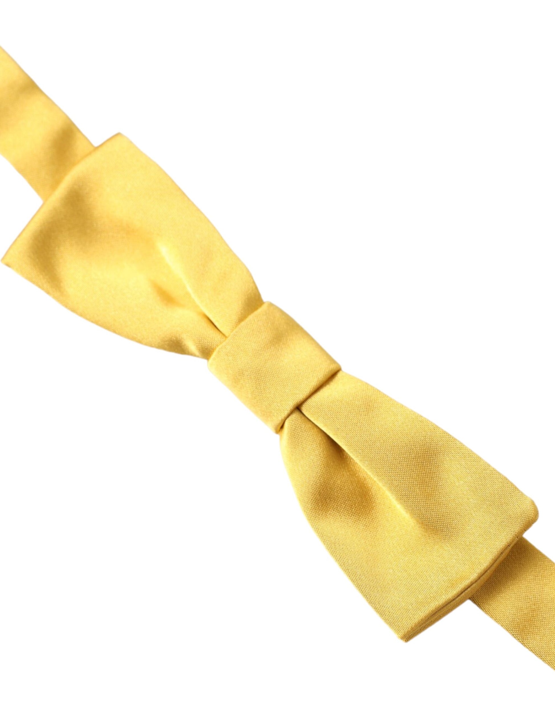 Yellow Silk Adjustable Neck Men Bow Tie