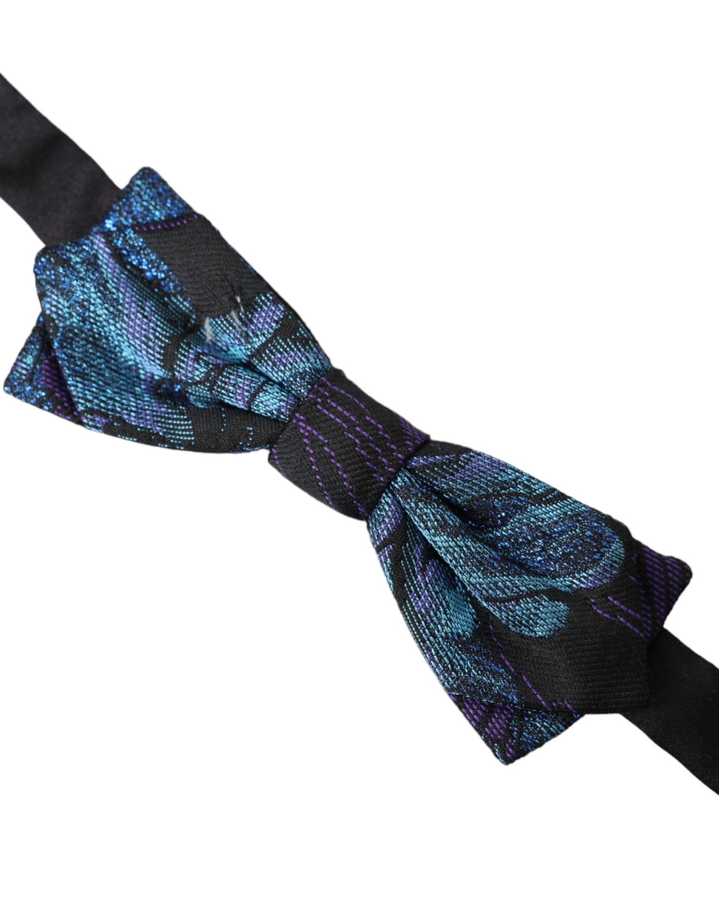 Black Blue Brocade Adjustable Neck Men Bow Tie