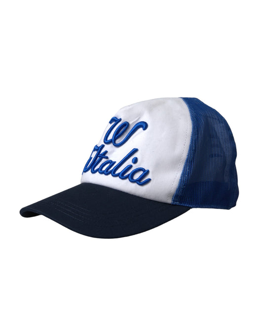 Azul Blanco Negro Italia Mesh Baseball Hat