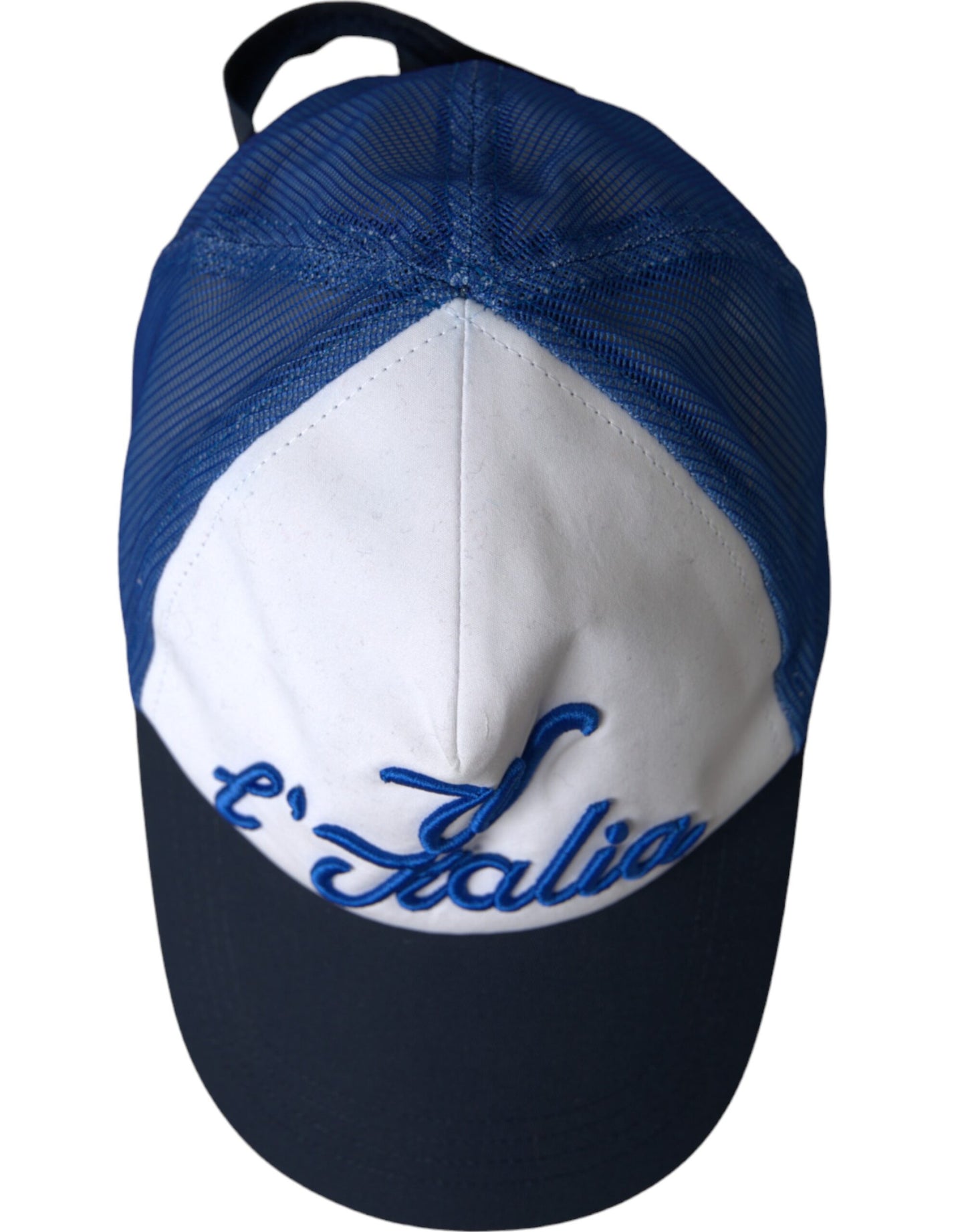 Azul Blanco Negro Italia Mesh Baseball Hat