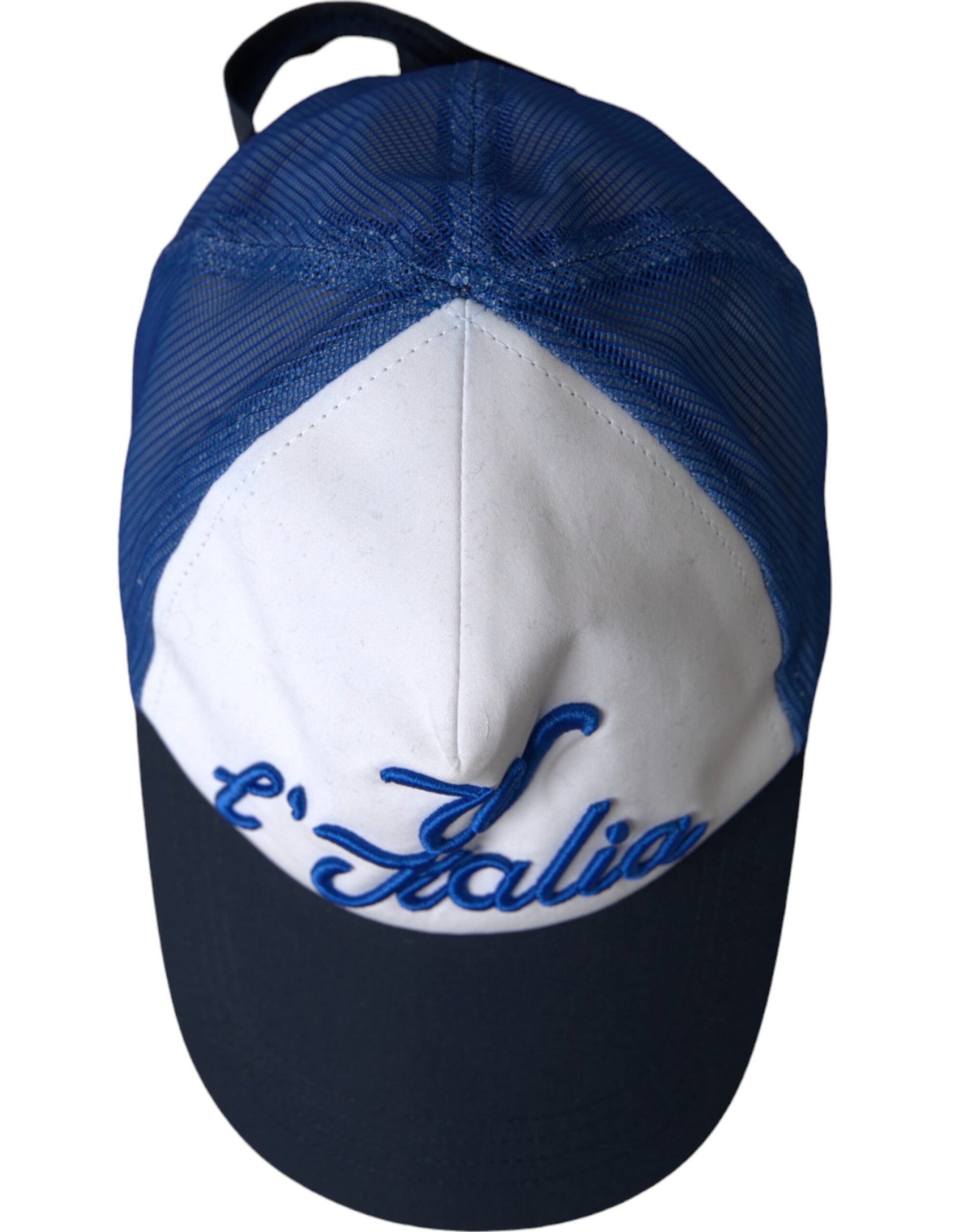 Azul Blanco Negro Italia Mesh Baseball Hat