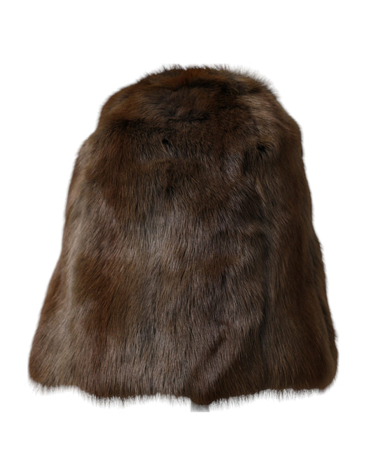 Gorro de cachemira marrón Weasel Fur Womens Beanie