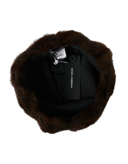 Gorro de cachemira marrón Weasel Fur Womens Beanie