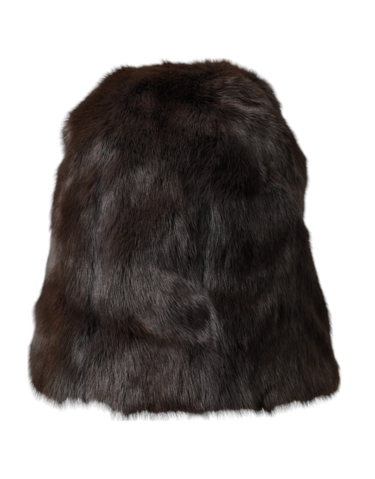 Gorro de cachemira marrón Weasel Fur Womens Beanie