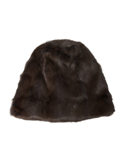 Gorro de cachemira marrón Weasel Fur Womens Beanie