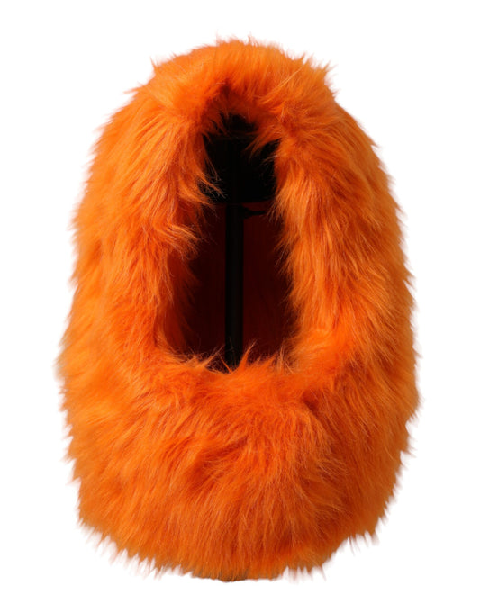 Gorro entero de piel sintética naranja