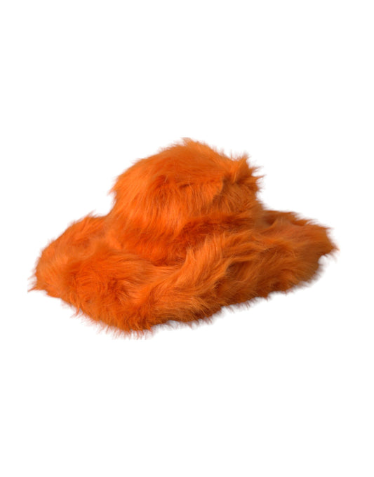 Sombrero Fedora de piel sintética de poliéster naranja