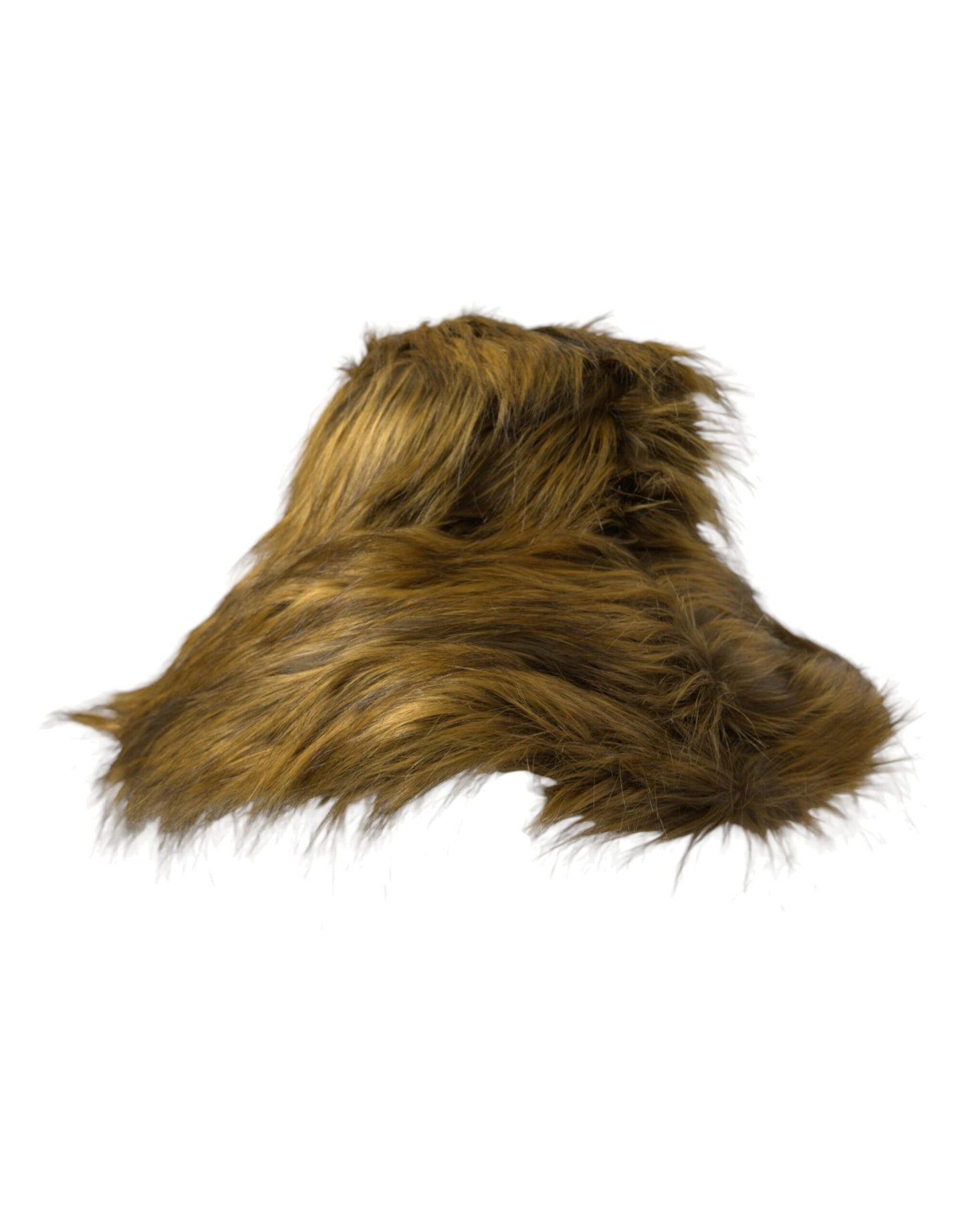 Gorro marrón de piel sintética modacrílica