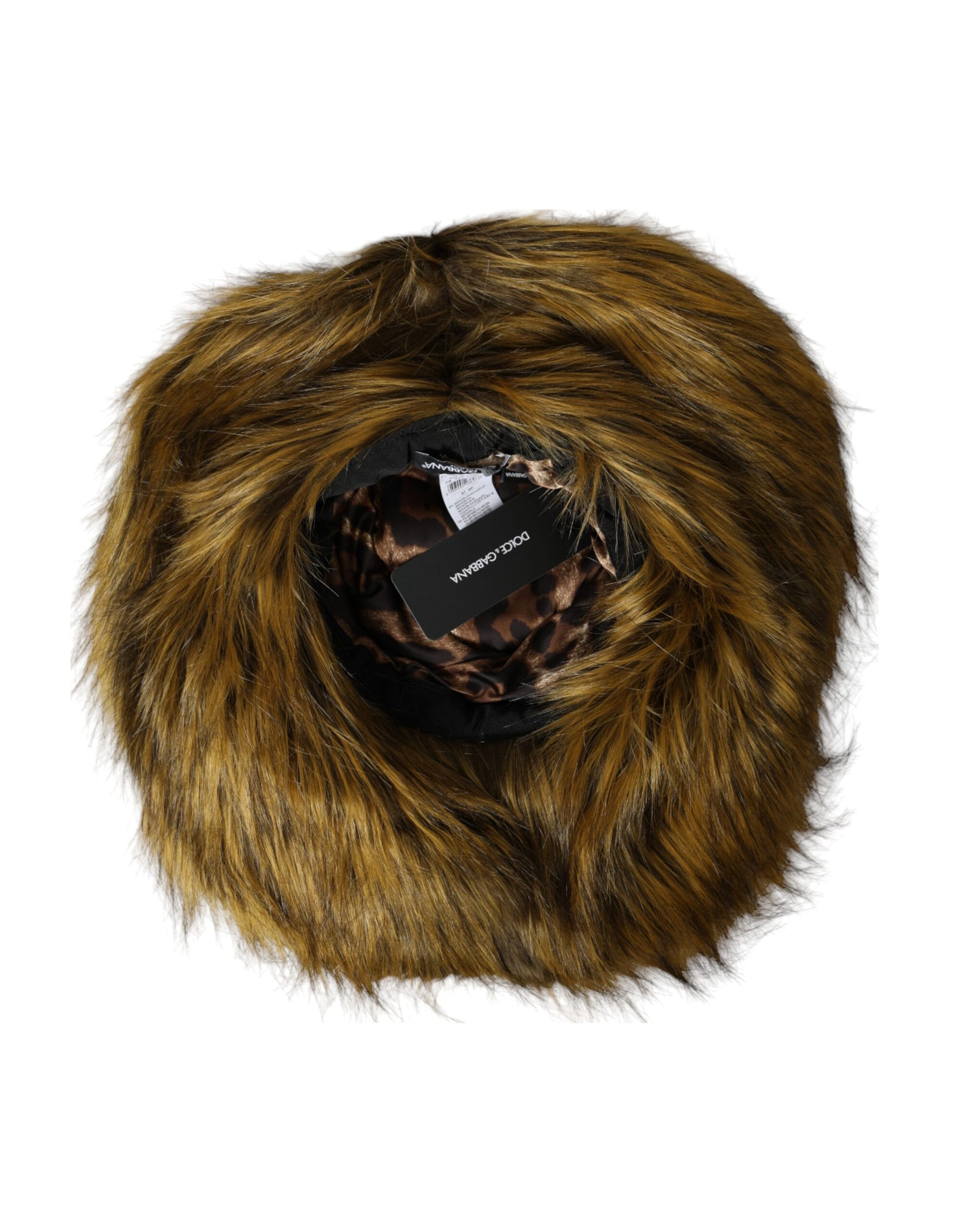 Gorro marrón de piel sintética modacrílica