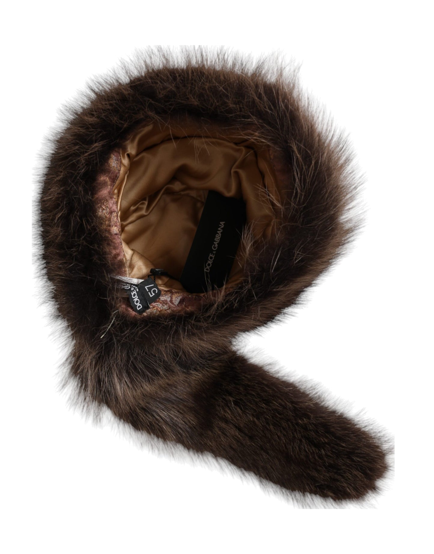 Women Brown Raccoon Fur Bucket Hat