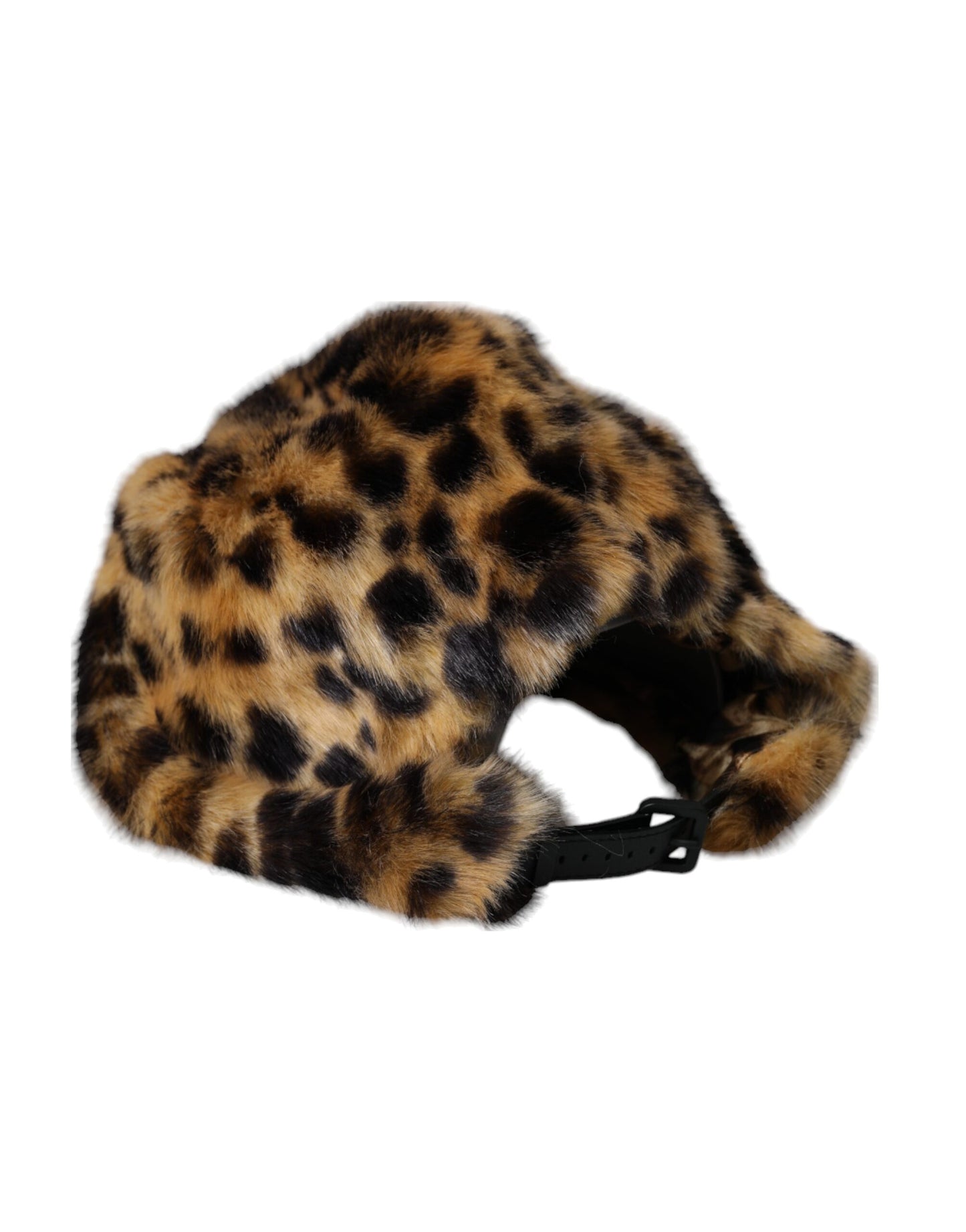 Gorro de piel de leopardo marrón para mujer