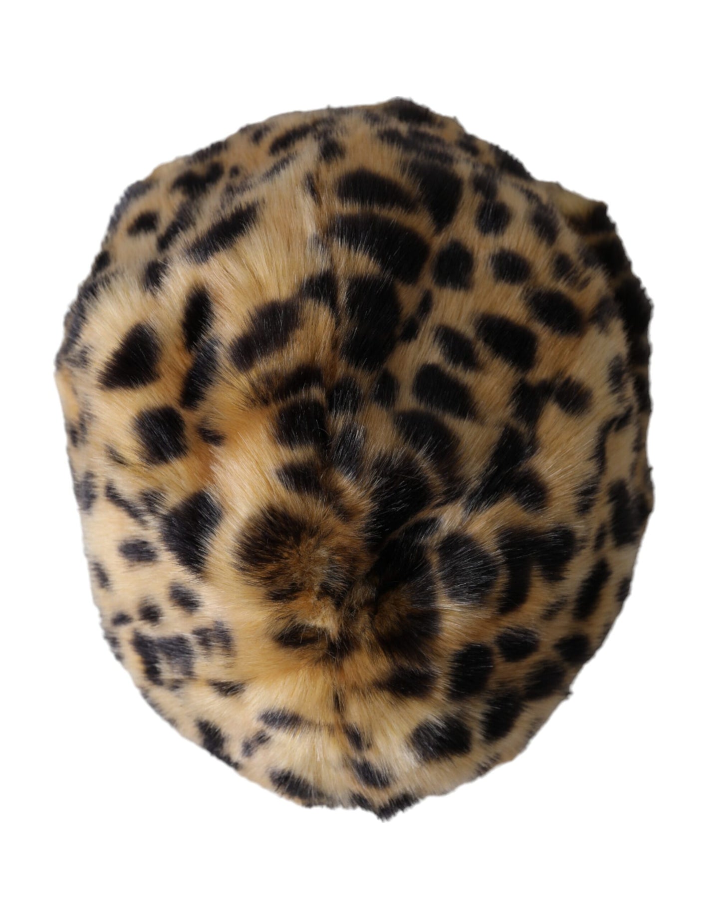 Gorro de piel de leopardo marrón para mujer