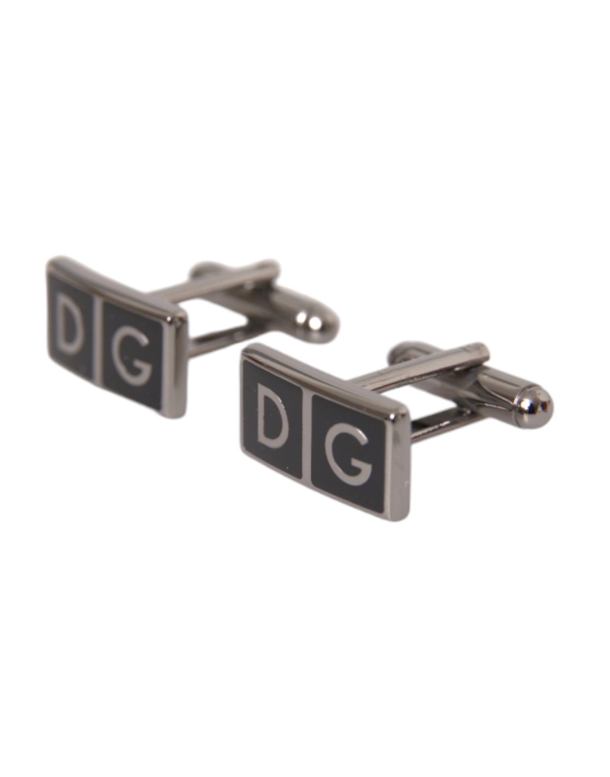 Silver Plated Metal Brass DG Logo Pin Cufflinks