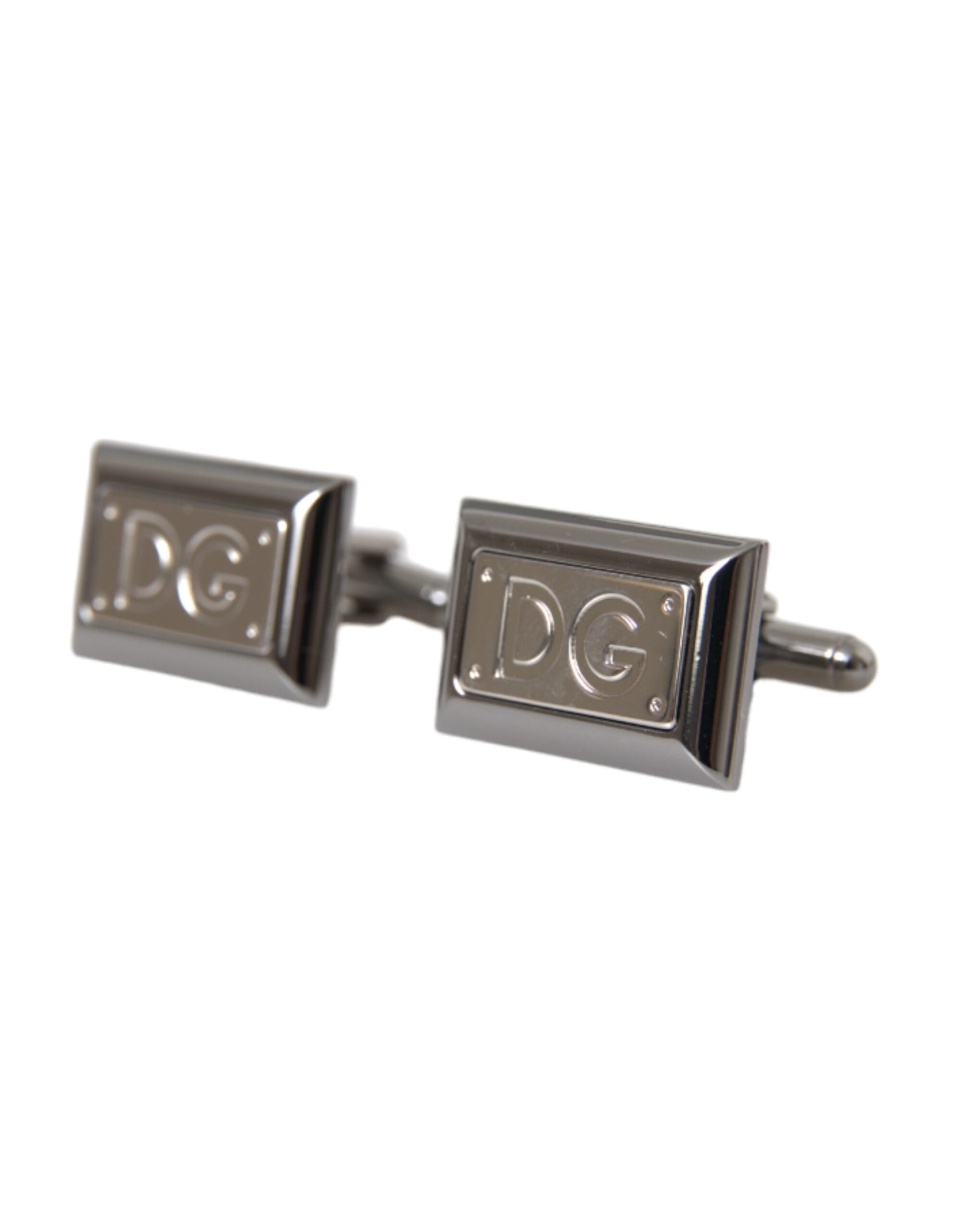 Silver Plated Metal Brass DG Logo Pin Cufflinks