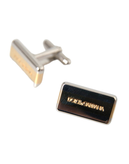 Silver Gold Plated Brass DG Logo Pin Cufflinks