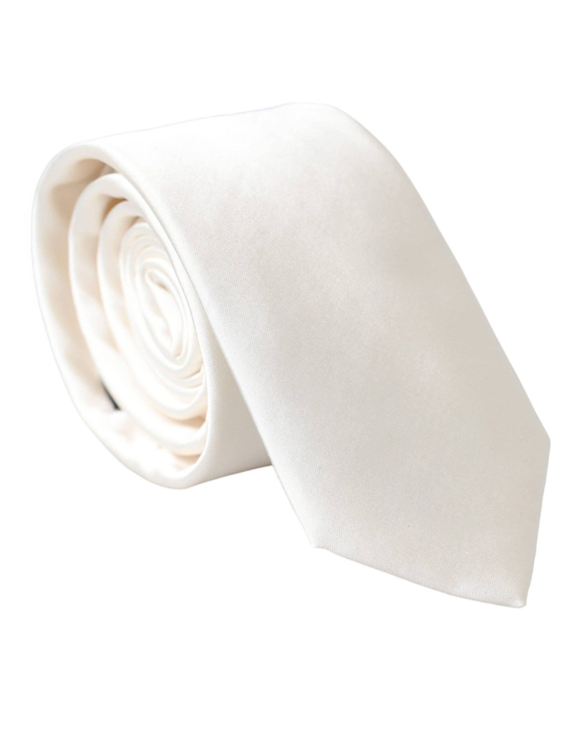 White Solid 100% Silk Adjustable Tie