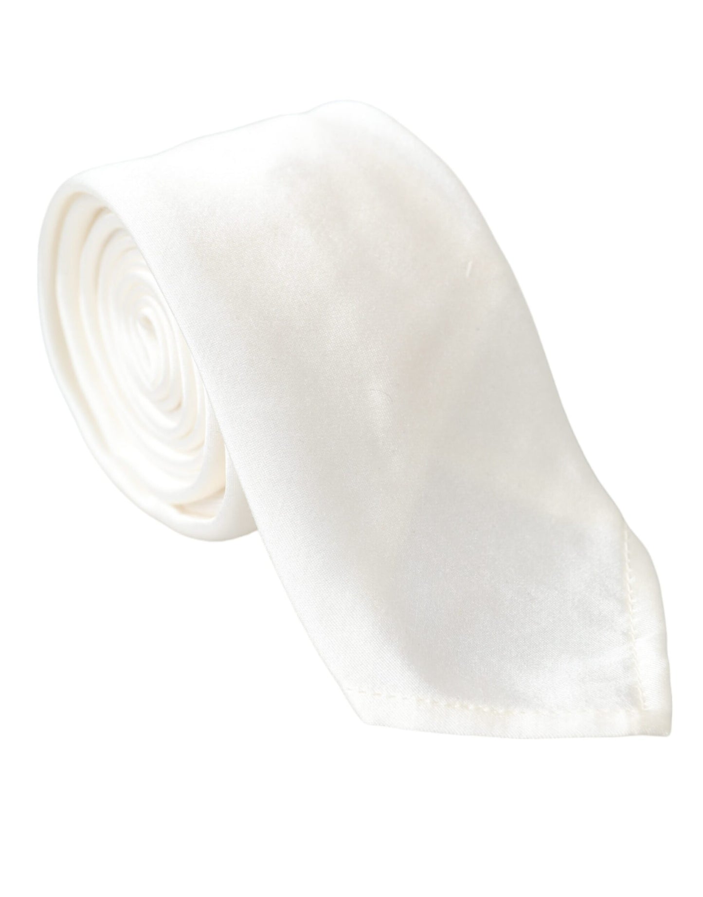 Corbata ajustable de mezcla de seda blanca para hombre