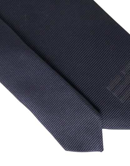 Corbata ajustable de seda azul sólida para hombre