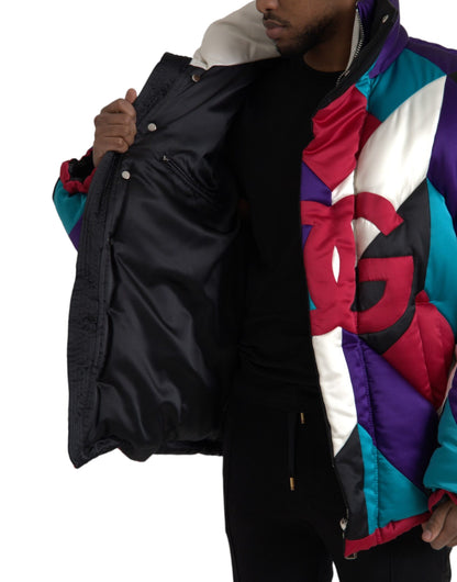 Multicolor Logo Windbreaker Puffer Jacket