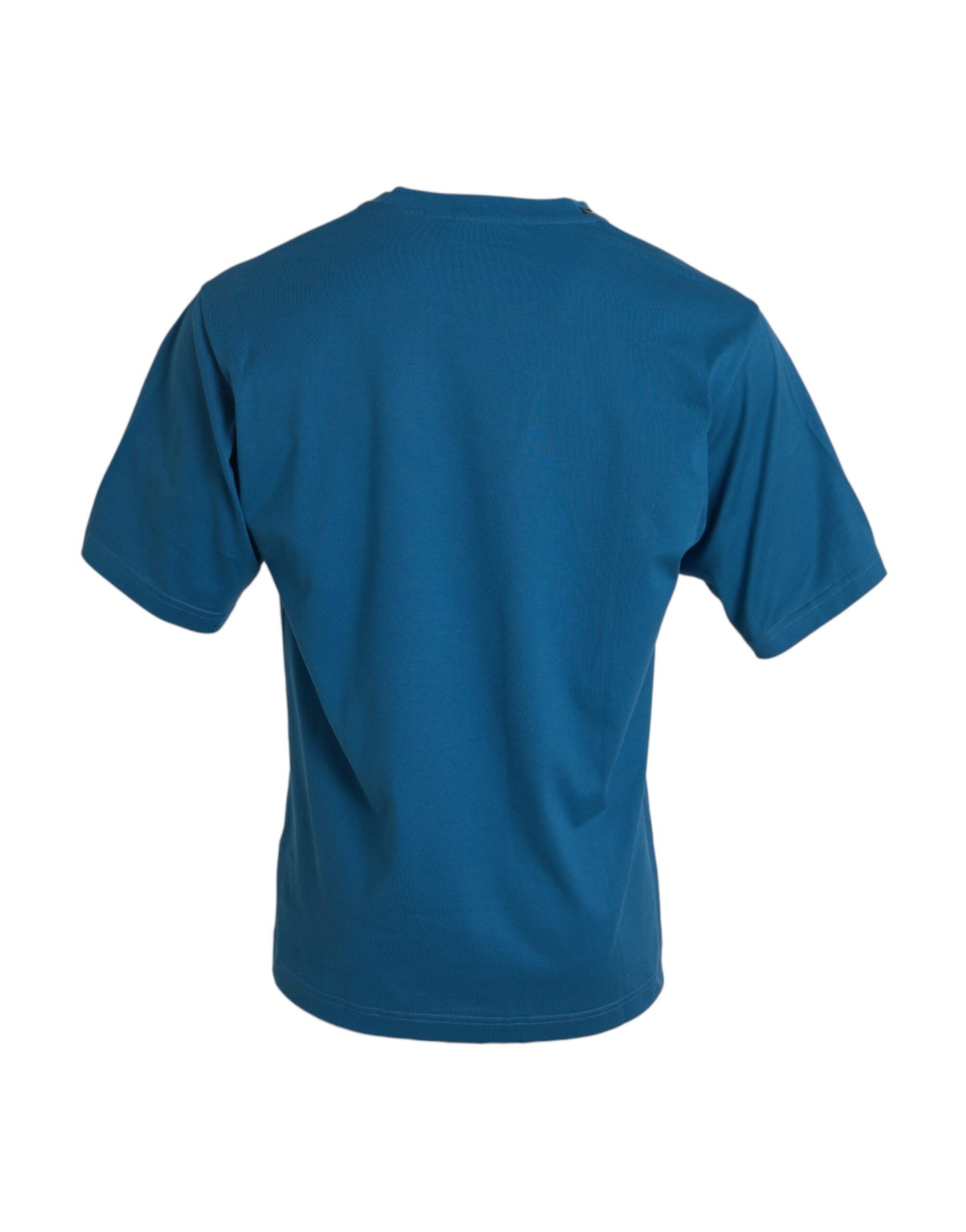 Blue Logo Round Neck Short Sleeves T-shirt