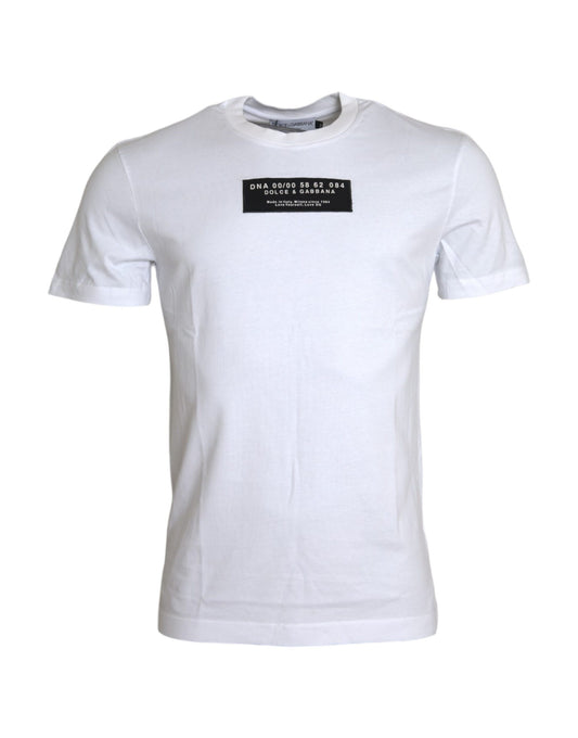 Camiseta informal de algodón blanco con apliques DG para hombre